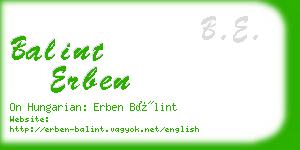 balint erben business card